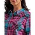 thumbnail image 3 of Wrangler® Women's Long Sleeve Western Snap Plaid Shirt, 3 of 3