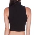 thumbnail image 2 of Sakkas Mock Neck Turtleneck Sleeveless Scuba Crop Top - Made in USA - Black - Medium, 2 of 4