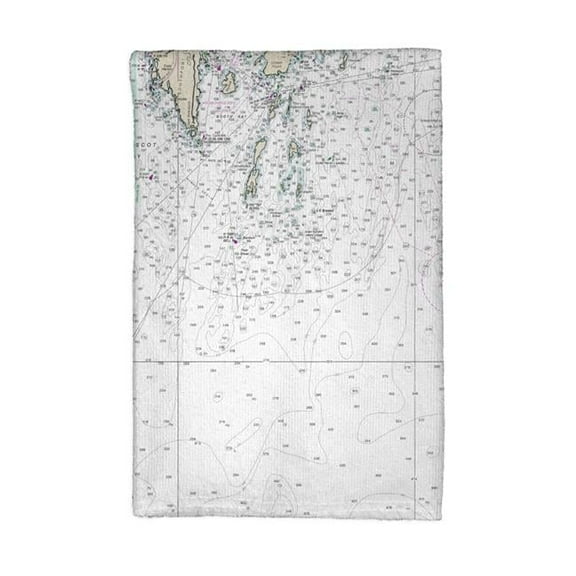 Betsy Drake KT13288SP Southport - Pemaquid, ME Nautical Map Kitchen Towel