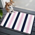 thumbnail image 4 of Pink Navy Blue Striped Large Area Rugs for Bedroom Living Room, Soft Non Slip Carpet Bedside Rug, Farmhouse Stripe Art Rectangular Floor Cover Kitchen Accent Rug 2'x3' for Dining Room/Office, 4 of 9