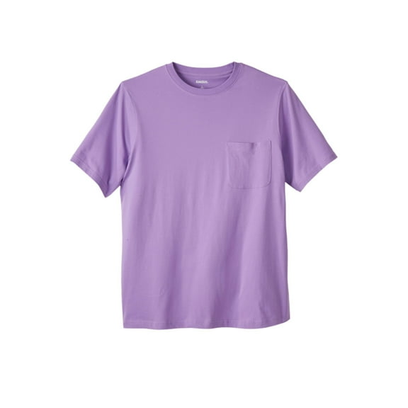 KingSize Men's Big & Tall Shrink-Less Lightweight Pocket Crewneck T-Shirt - XL, Lilac