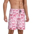 thumbnail image 2 of Balery Pink bows Pantalones cortos de pijama de punto de algodón para hombre con cinturilla y bolsillos-3X-Large, 2 of 6