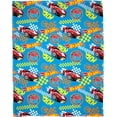 thumbnail image 1 of Official Hot Wheels Fleece Blanket | Super Soft Warm Blue Throw, Flame Design |, 1 of 9