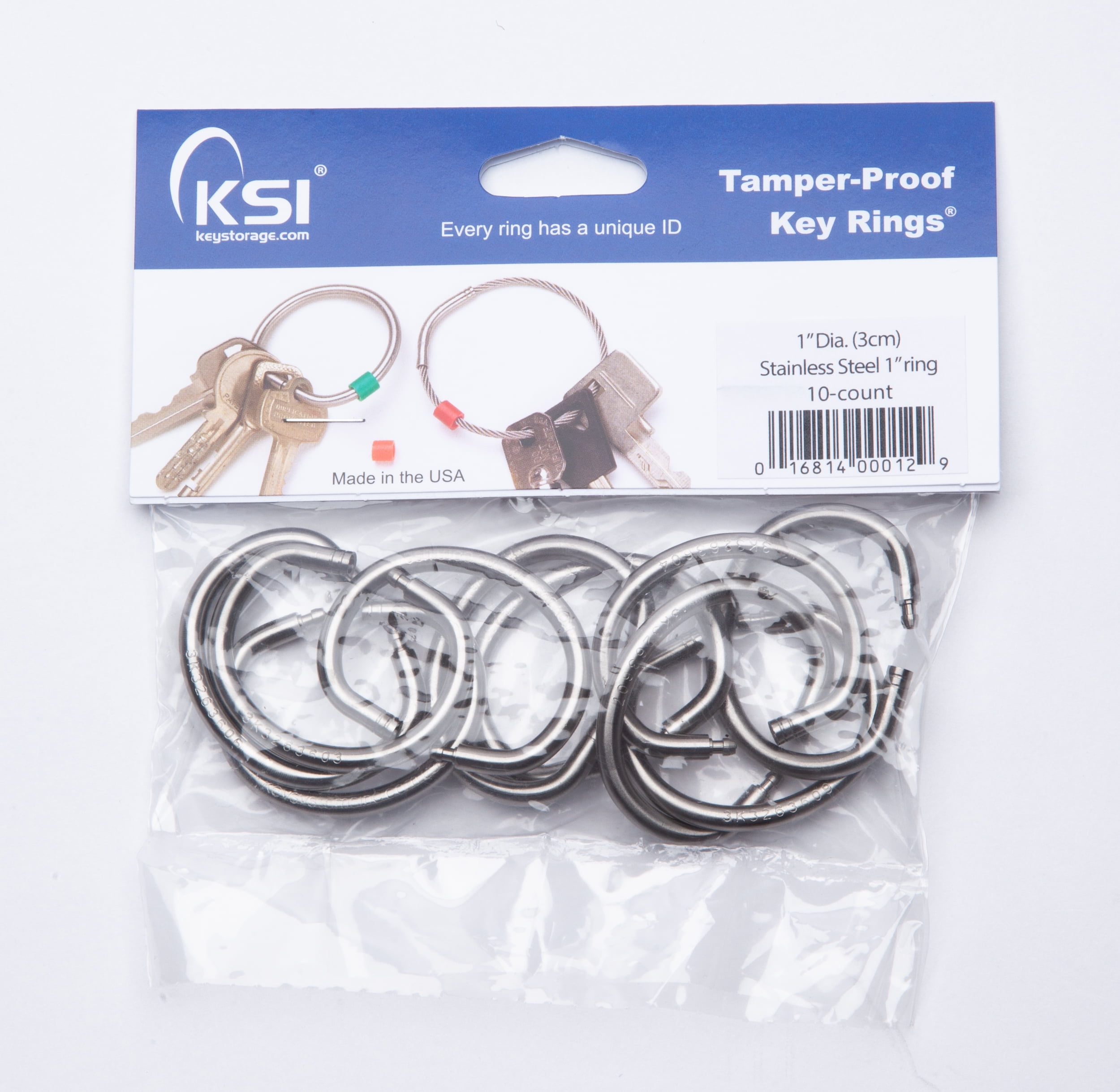 Tamper Proof Key Ring 1" Dia. (3 cm) 10 Pack