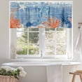 thumbnail image 4 of Sea Corals Seahorse Valances for Windows Summer Beach Sea Stars Blue Stripes Valance Curtains Rod Pocket Bathroom Small Window Treatments for Kitchen Living Room Bedroom, 42"x12", 4 of 7