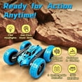 thumbnail image 5 of HNH Remote Control Car, RC Cars Toys for Kids Ages 4-12, Stunt Car with LED Lights & 360° Flips, 2.4GHz, 2 Batteries, Blue, 5 of 9