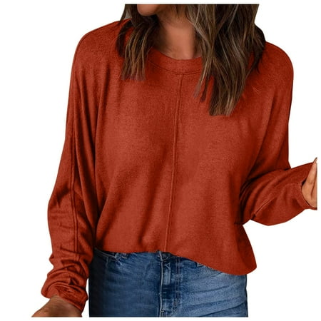

ketyyh-chn99 T Shirts Women s Basic Long Sleeve T Shirts Crewneck Slim Fit Spandex Tops Plain Layer Underscrub Tees