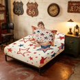 thumbnail image 4 of Manfei Vintage Stars Twin Sheets, July 4th Independence Day Bedding, Red White Blue, Black Reversible 3 Pieces (1 Flat Sheet, 1 Fitted Sheet and 1 Pillowcase), 4 of 6