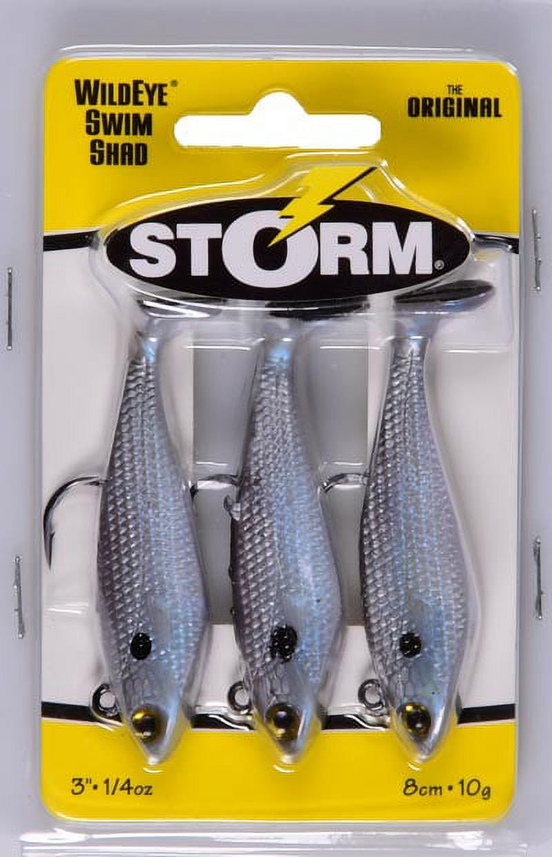 Storm WildEye Swim Shad 3 Fishing Lure 1/4oz Shiner Chartreuse Silver 3pcs  