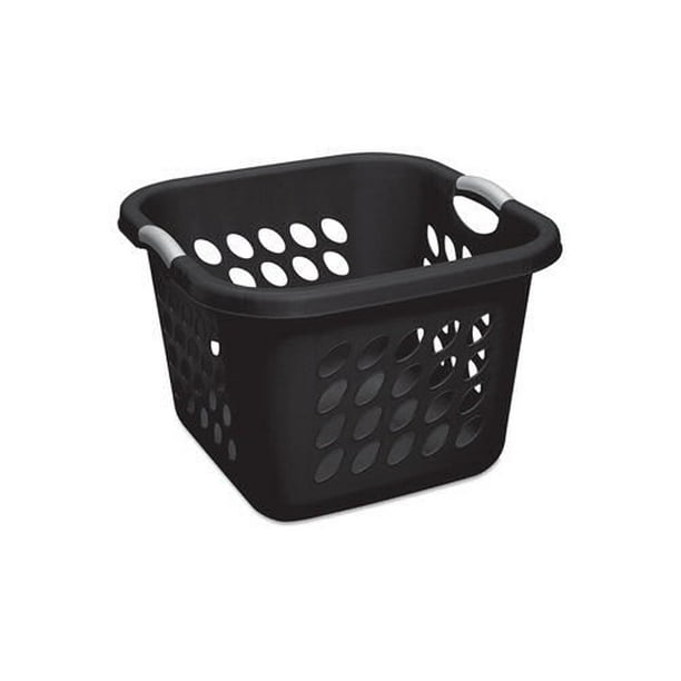Sterilite Ultra 1.5 Bushel Square Laundry Basket, Black with Titanium