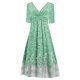 thumbnail image 1 of Gibobby Vestido Mujer Casual de Playa Verano Temperamento de verano, vestidos de cintura media, belleza, temperamento Retro, manga larga, Color sólido, vestidos(Verde,M), 1 of 3