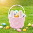 thumbnail image 4 of Naiovety Cestas de Pascua con diseño de conejito para niñas, ideales para guardar regalos, dulces y decoración de fiestas. Suaves, agradables Almacenamiento y organización del hogar púrpura, 4 of 6