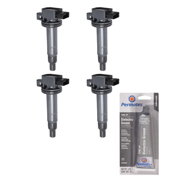 Set of 4 Ignition Coils and Permatex 22058 Dielectric TuneUp Grease