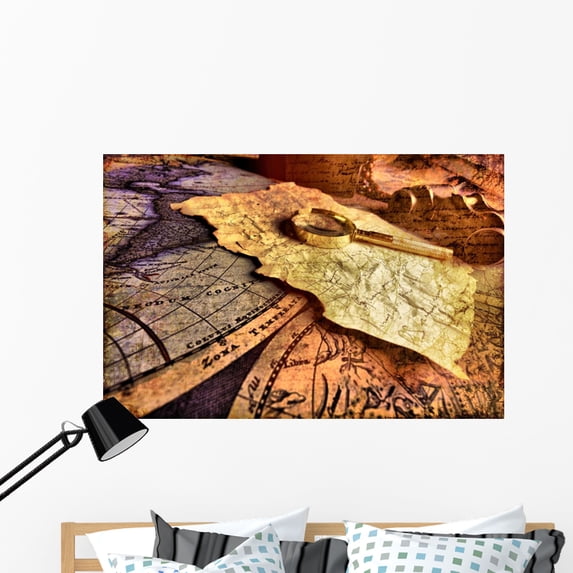 Old Fashioned Objects Vintage Wall Mural Decal Sticker, Wallmonkeys Peel & Stick Vinyl Graphic (48 in W x 32 in H)