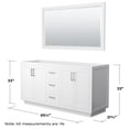 thumbnail image 4 of Wyndham Collection Miranda 66" Wood Double Bathroom Vanity in White/Nickel Trim, 4 of 5