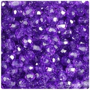 BeadTin Amethyst Transparent 8mm Faceted Round Craft Beads (450pcs)