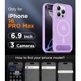 thumbnail image 2 of Funda Magnética Invisible con Soporte para iPhone 16 Pro Max 6.9", Morado Claro, 2 of 7