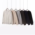 thumbnail image 3 of Autumn/Winter Heavyweight 500g Double-Headed Zipper High Neck Cardigan Jacket Solid Color Loose Casual Hoodie, 3 of 4