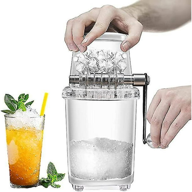 Trituradora de hielo manual de acero inoxidable Starlight-crushed Ice Maker con manivela, picadora de hielo para bar, cocina de helados, accesorios para bebidas (transparente) Feliz Sencillez