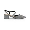 thumbnail image 3 of BLISSFUL STEP Houndstooth Slip on Block Heels Mules for Women Black White (Size 6), 3 of 6