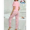 thumbnail image 3 of Sanrio Hello Kitty Ensemble de Pyjama pour Femmes Mignon Imprimé Dessin Animé Polyester Col Rond, 3 of 5