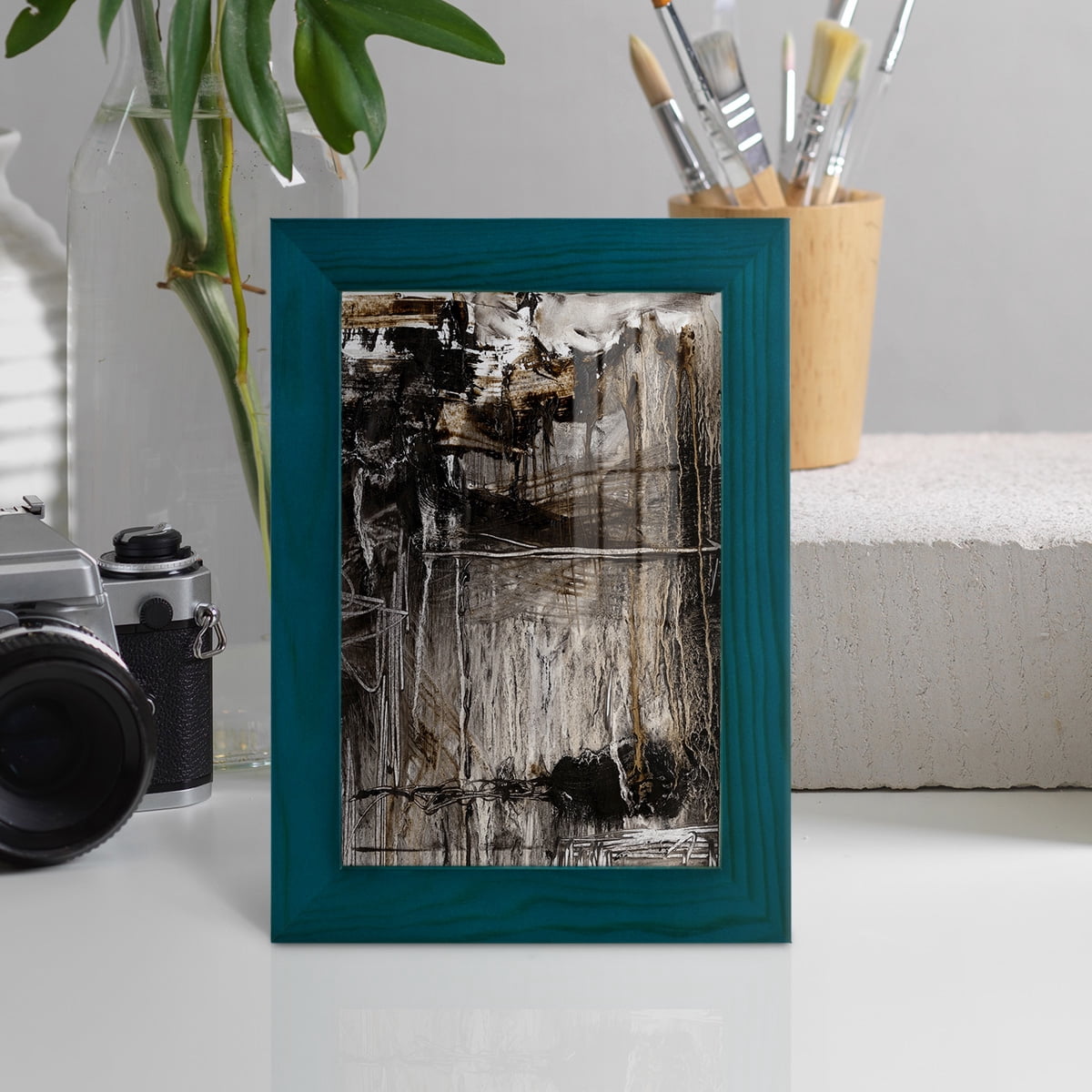 Continuum II -Framed Print w/glass-Ocean Blue