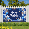 thumbnail image 5 of Blue Balloon Happy Birthday Banner Glitter Star Party Backdrop Gift for Birthday Celebration Kids Event Indoor, 5 of 7