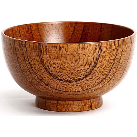 Handmade Wooden Bowl – Jujube Wood Japanese Style Bowl, Round Rice, Soup, Salad, Dessert, and Dipping Bowl, Eco-Friendly, Portable, and Exquisite Craftsmanship