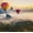 Thailand Hot Air Balloons, variant on Elephant Stock Banff Hot Air Balloons Wall Art - Horizontal Multi Panel Canvas - Living Room Wall Decor - Places Multi Panel - Green And Blue Decor - 23" x 14"