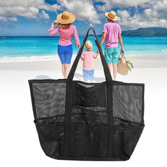Bolsa De Natación De Malla, Bolsa De Malla De Playa De Viaje Transpirable, Asa Portátil, 8 Bolsillos Para Vacaciones