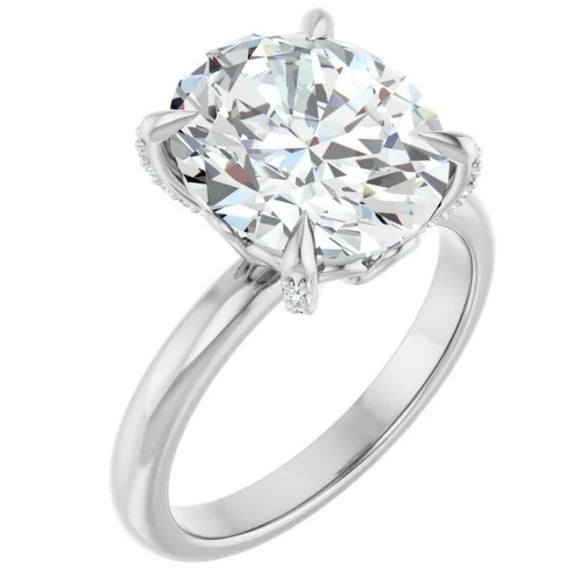 Inanna Oval Moissanite Engagement Ring Solitaire Basket