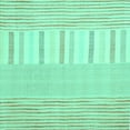 thumbnail image 1 of Ahgly Company Indoor Square Abstract Turquoise Blue Contemporary Area Rugs, 8' Square, 1 of 4