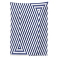 thumbnail image 3 of Ambesonne Geometric Tablecloth Rectangular Table Cover, Triangle and Stripes, 60"x84", Dark Blue and White, 3 of 4
