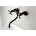 thumbnail image 2 of Kingston Brass KS216ORB 6-Inch Adjustable Center Wall Mount Bathroom Faucet, Oil Rubbed Bronze, 2 of 5