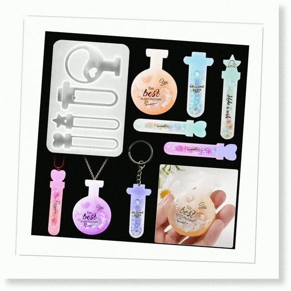 Quicksand Resin Shaker Kit - 4PCS Silicone Molds for DIY Pendant Charms & Art Making