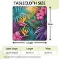 thumbnail image 2 of Colorful Tropical Leaf Pattern Square Fitted Tablecloth with Elastic Edge,Square Table Cover,Washable Elastic Table Cover for Home Kitchen Party Decor 36"x36", 2 of 6