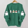 thumbnail image 7 of TKLPEHG Womens Halloween Sweatshirt 2026 Fashion Bookish Reading Ghost Graphic Sweatshirt For Book Lover Long Sleeve Crewneck Funny Pullover (Green,S), 7 of 7