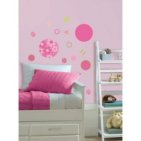 WallPops Gone Dotty MiniPops Wall Art Decals, Pink and Green