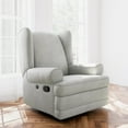 thumbnail image 2 of Storkcraft Serenity Wingback Upholstered Recline Glider with USB, Steel, 2 of 13