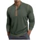 thumbnail image 2 of pstuiky camisas de manga larga para hombre, Camisa básica de manga larga con cuello redondo y transpirable de color sólido a la moda informal para hombre salir tops m, 2 of 7