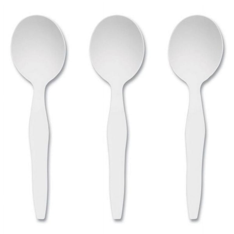 Heavyweight Plastic Cutlery, Soup Spoon, White, 100/Pack Heavyweight Plastic Cutlery, Soup Spoon, White, 100/Pack