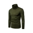 thumbnail image 1 of Minnieouse Camisa térmica de cuello alto para hombre, jersey de Color sólido, ropa interior suave y cómoda para dormir en otoño e invierno, Ropa interior Verde oscuro METRO, 1 of 6