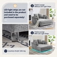 thumbnail image 2 of Ktaxon Jacquard Plush Fabric Chaise Lounge, Sofa Bed with Acrylic Legs, Floating Sleeper with Pillow Armrest, 2-Person Seating for Living Room & Game Room Blue-Gray, 2 of 9