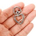 thumbnail image 2 of 10pcs Spring Heart Shaped Carabiner Metal D Rings Snap Clip Hook Buckle For Diy Jewelry Bag, 2 of 9