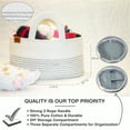thumbnail image 2 of Baby Diaper Caddy, Portable Organizer For Changing Table, Nursery Essential Storage Basket Bin, Car Caddy For Baby Wipes, Basket for Gifting (Chess), 2 of 6