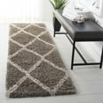 thumbnail image 4 of SAFAVIEH Hudson Adella Geometric Diamonds Shag Area Rug, Grey/Ivory, 9' x 12', 4 of 11