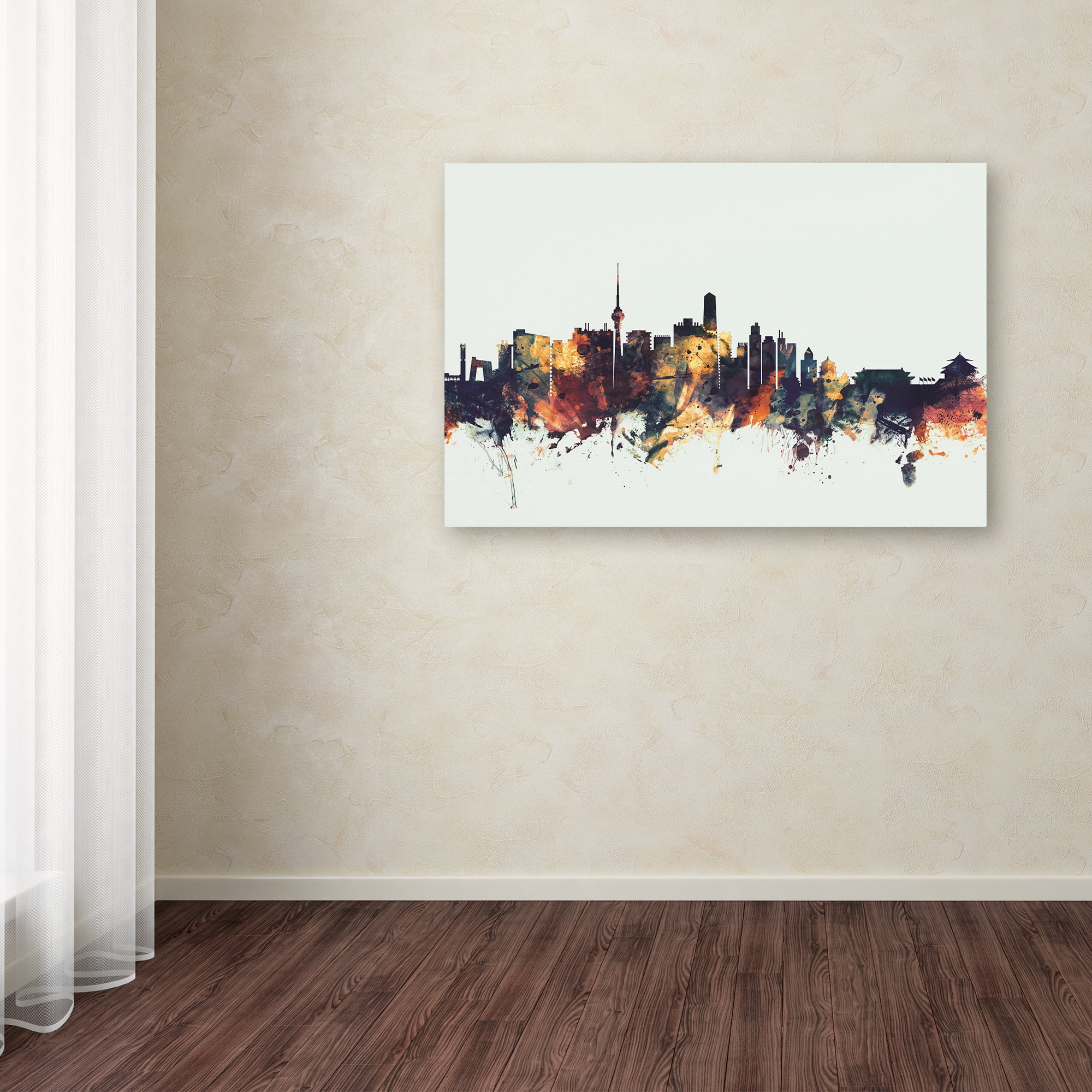 Trademark Fine Art 'Beijing China Skyline' Canvas Art by Michael Tompsett