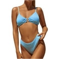 thumbnail image 6 of WREESH Womens High Cut Bikini Sets Split Solid Two-Piece Bikini Swimsuit Beach Bathing Suit Sky Blue, 6 of 6