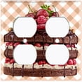 thumbnail image 2 of Metal Light Switch Wall Plate Outlet Cover (Layered Fruit Chocolate Strawberry Cake Custard - Double Duplex), 2 of 2