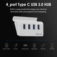 thumbnail image 1 of Kuymtek Hub portátil Vktech tipo C de 4 puertos con cable USB 3.0 de 2 pies (blanco brillante), 1 of 8